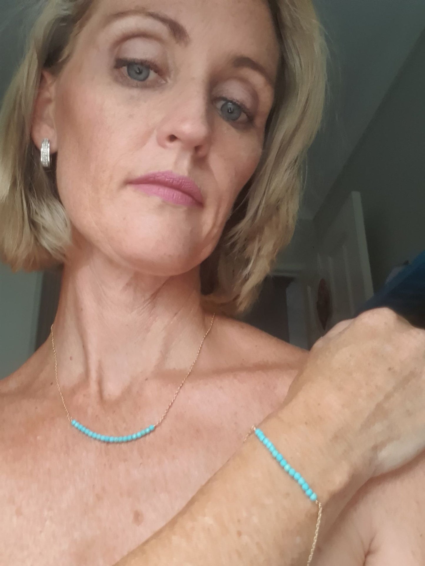 14kt Gold Turquoise Necklace