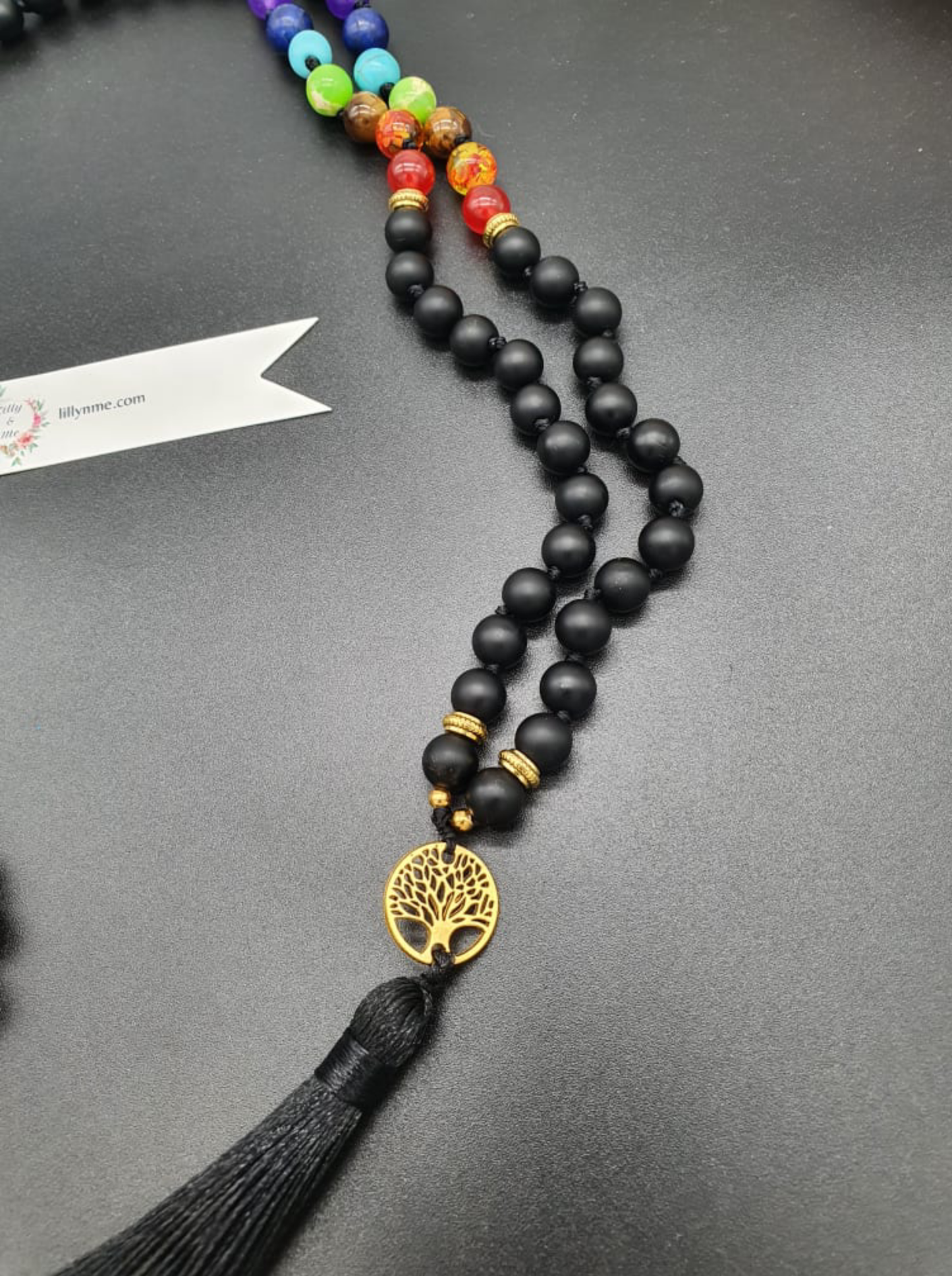 Chakra and Onyx  Mala