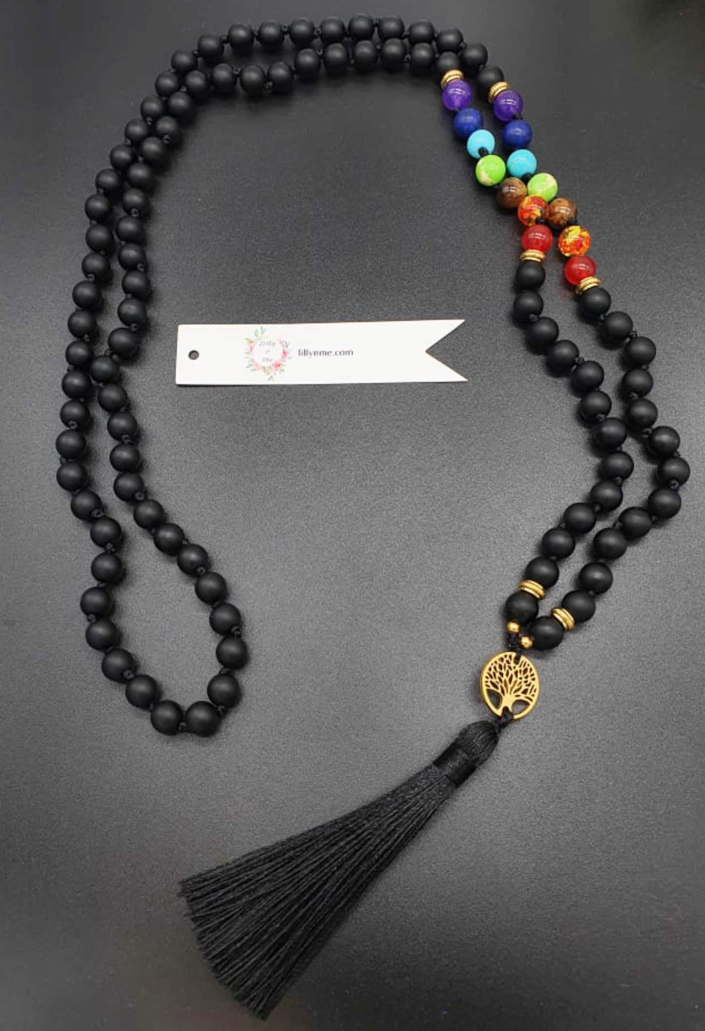 Chakra and Onyx  Mala