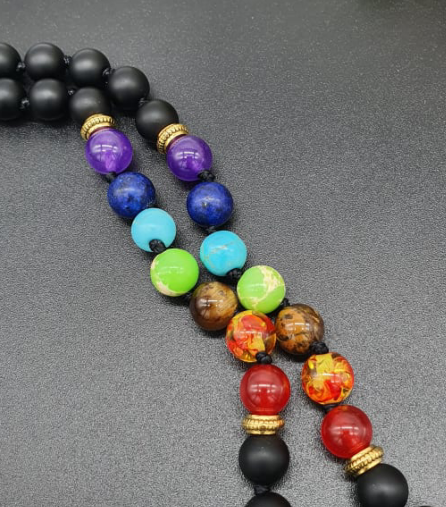 Chakra and Onyx  Mala