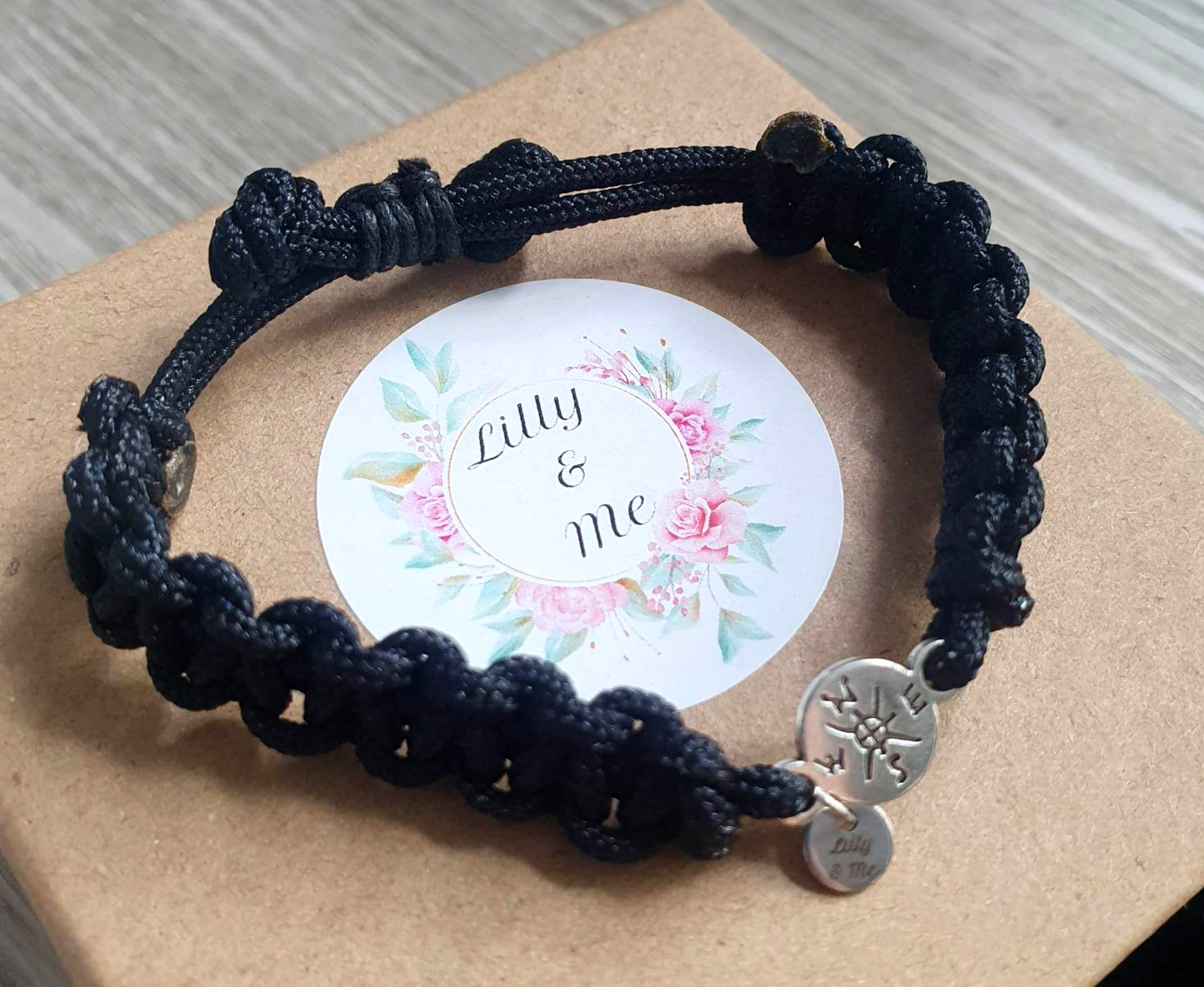 Black Compass Wrap Bracelet