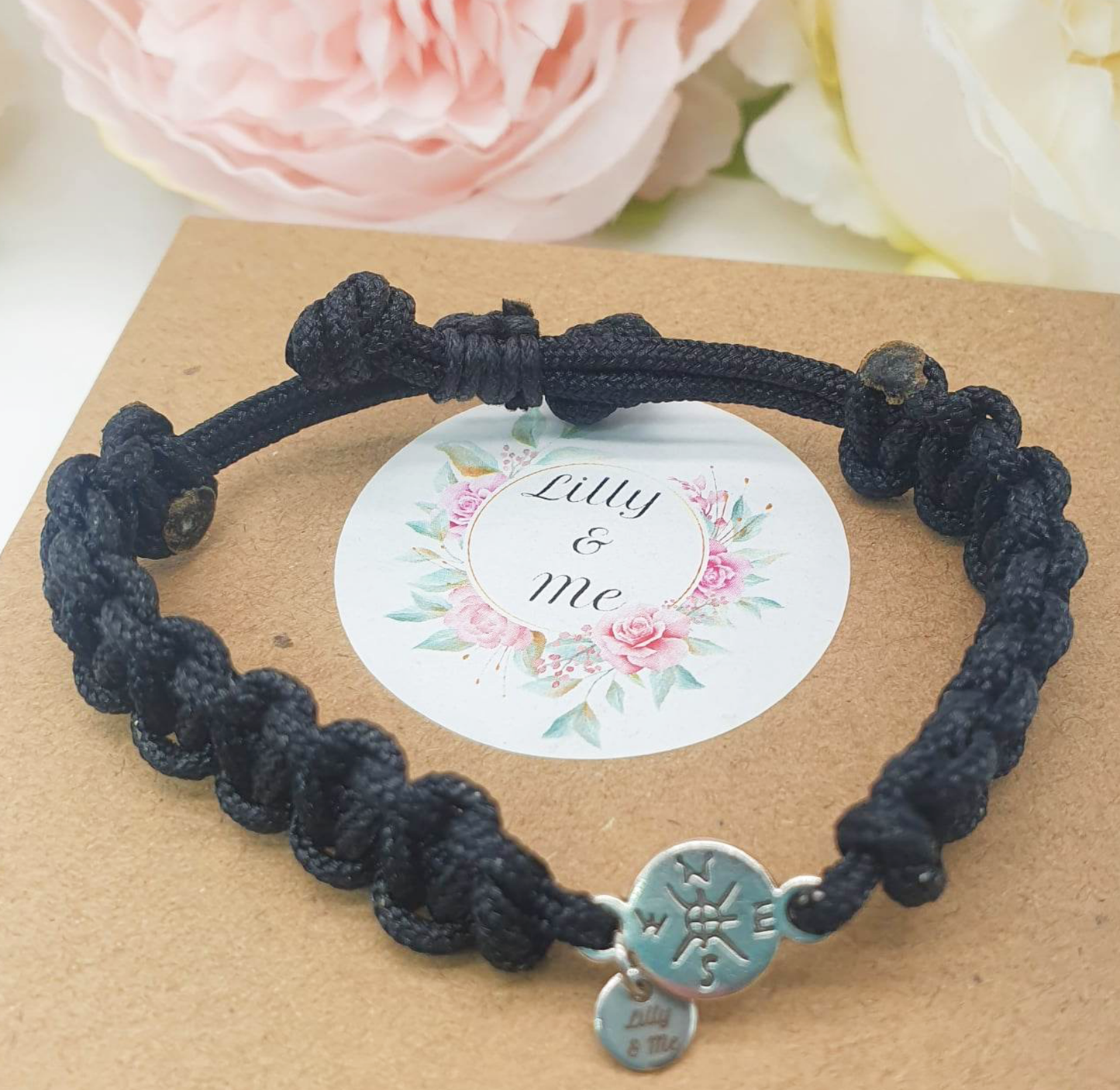 Black Compass Wrap Bracelet
