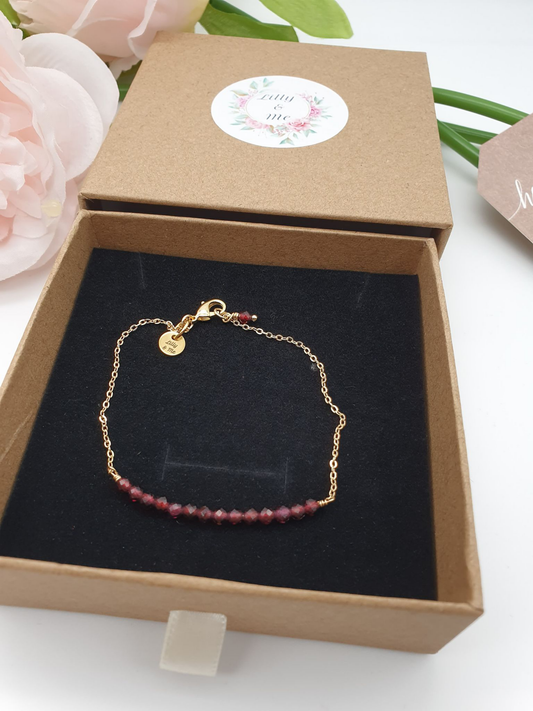 14kt Gold Garnet Bracelet