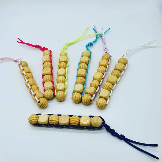 Textured wood bead fidget toy