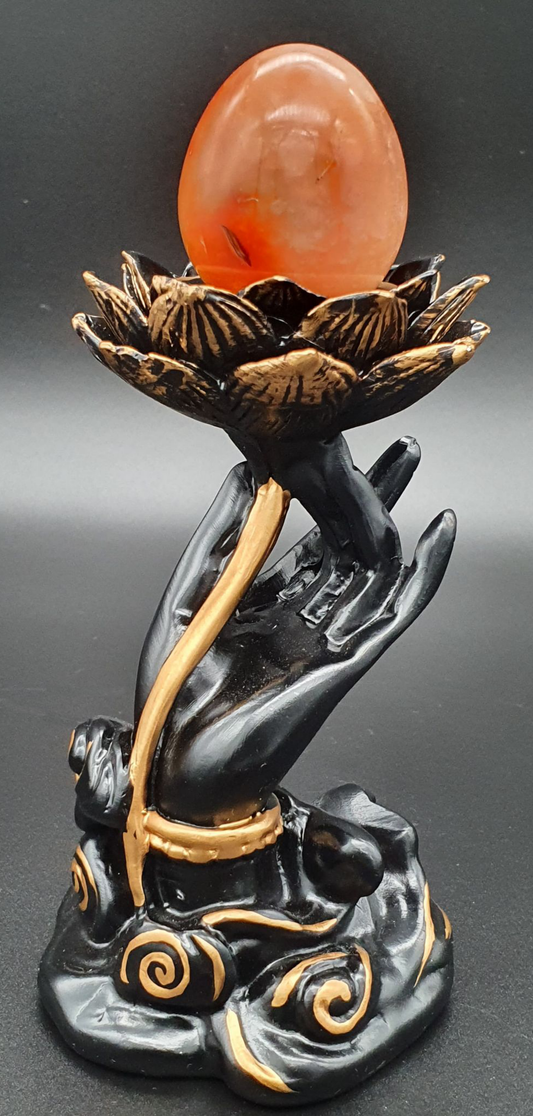 Lotus Hand Crystal Ball Stand
