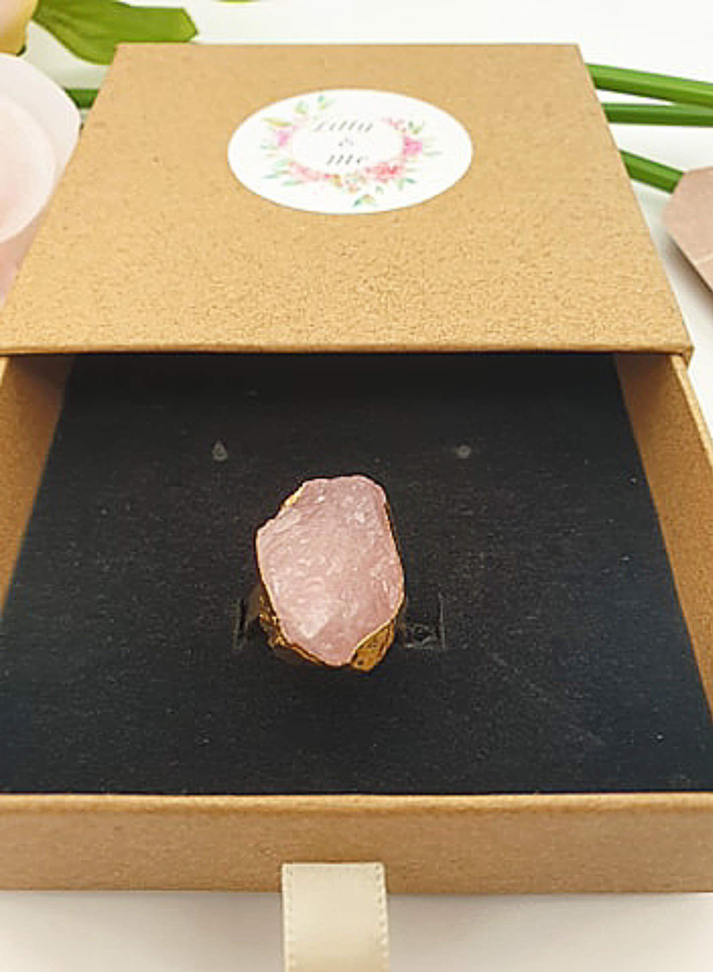 Rough Rose Quartz Ring