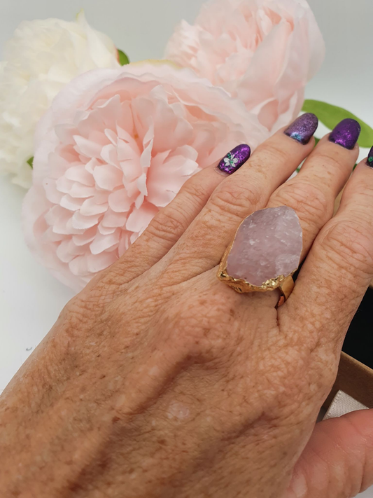Rough Rose Quartz Ring