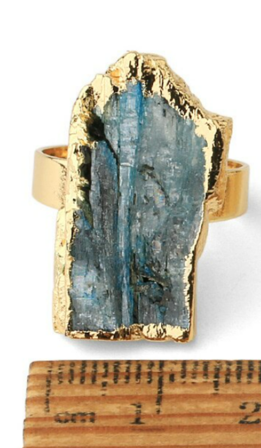 Rough Blue Kyanite Ring