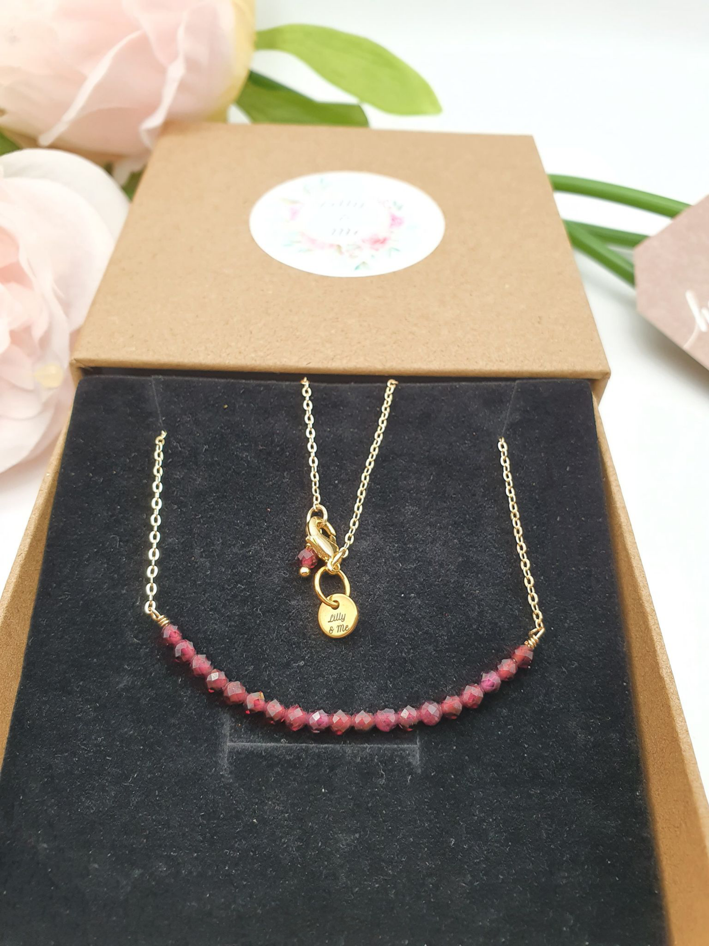 14kt Gold Garnet Necklace