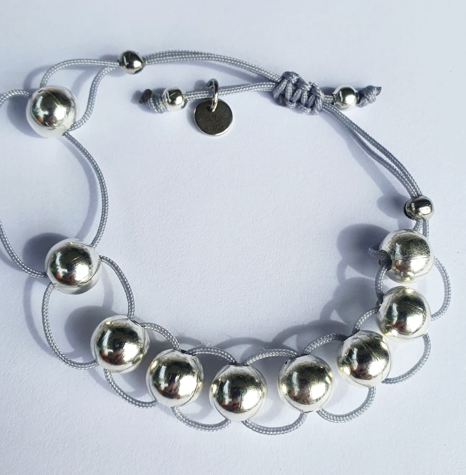 Silver Bead Fidget Bracelet - gray • KnotSense