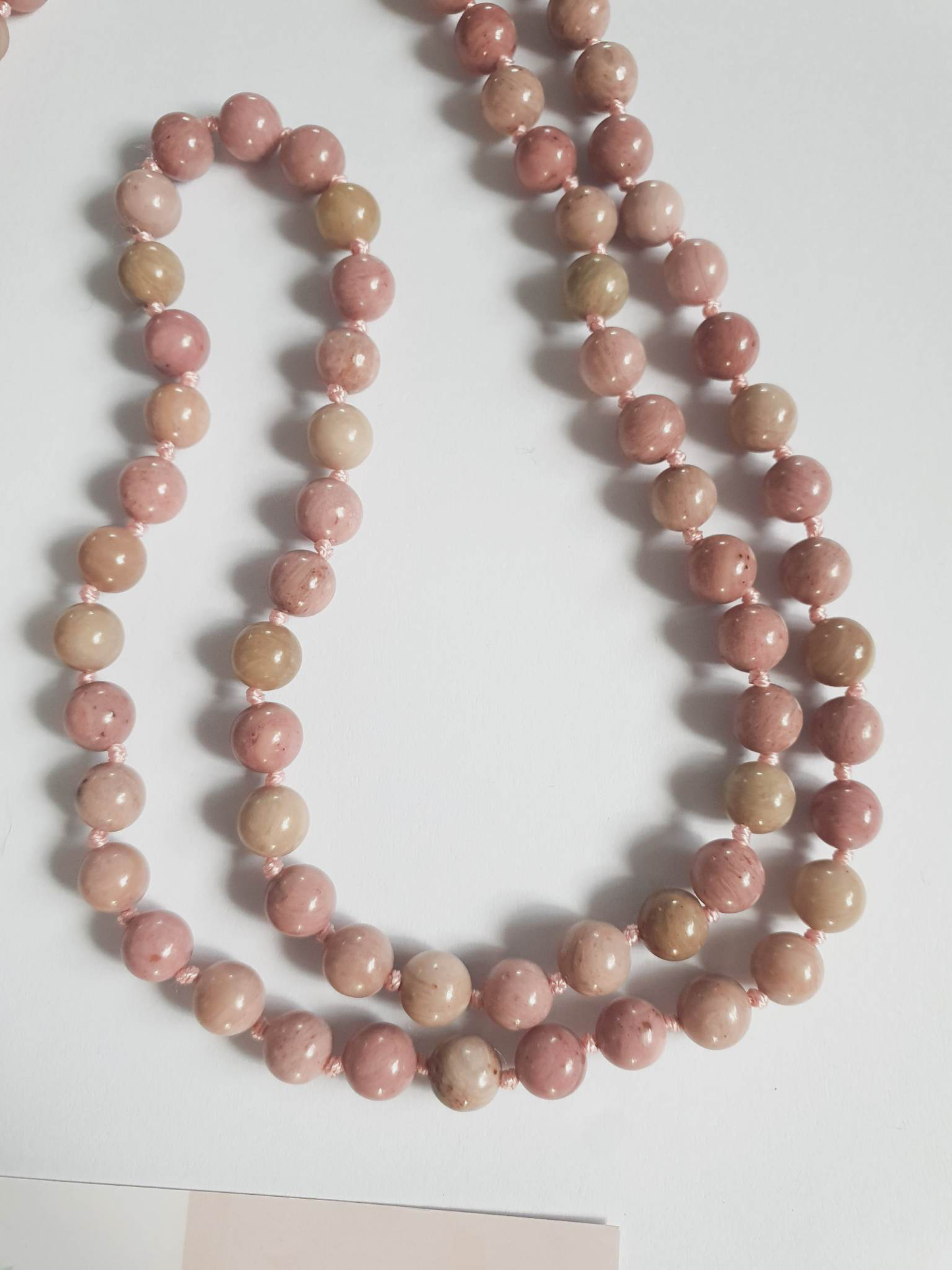 Rhodochrosite & Silver Mala