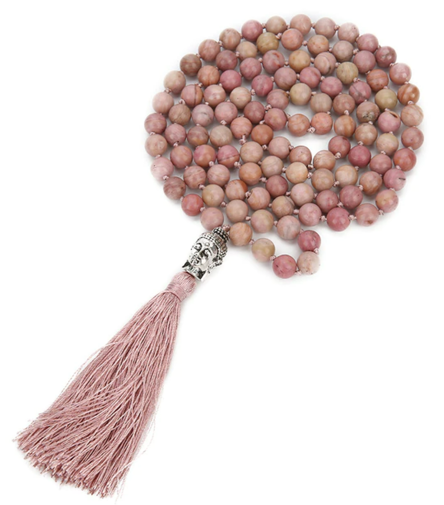 Rhodochrosite & Silver Mala