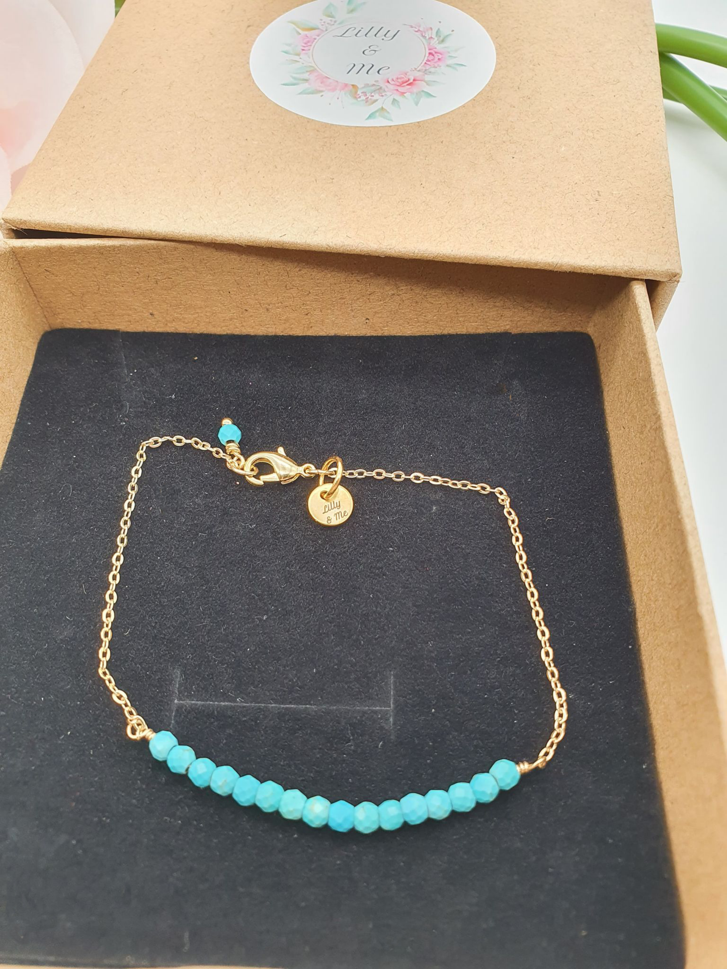 14kt Gold Turquoise Bracelet