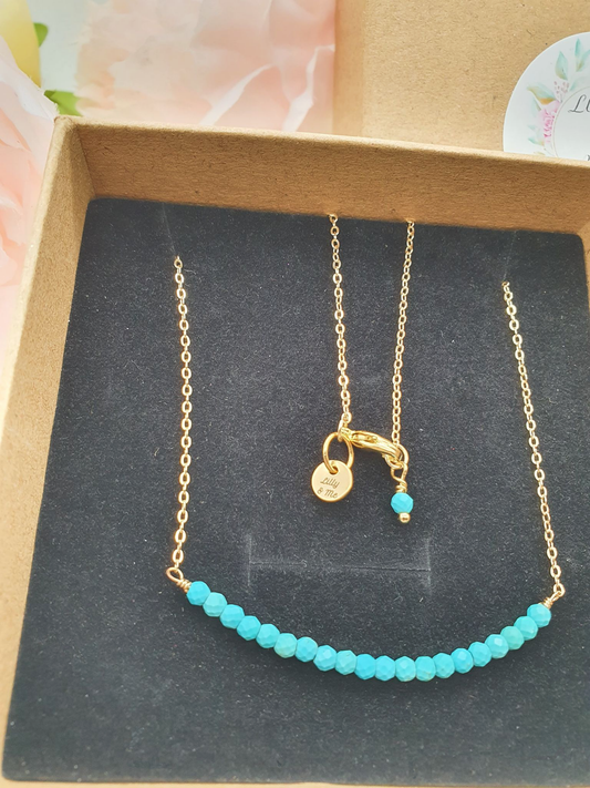 14kt Gold Turquoise Necklace